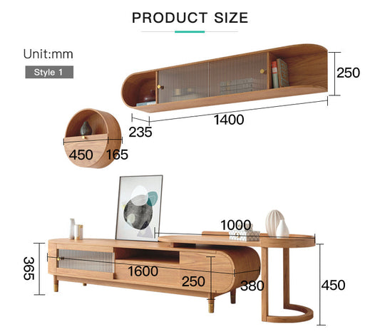 ترابيزة تلفزيون مع رف حائط-TVU31