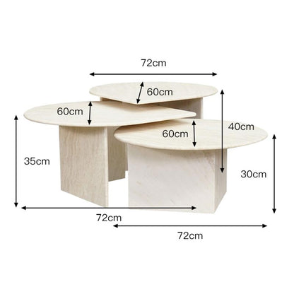 طقم طاولات قهوة بتصميم مودرن-CT02453